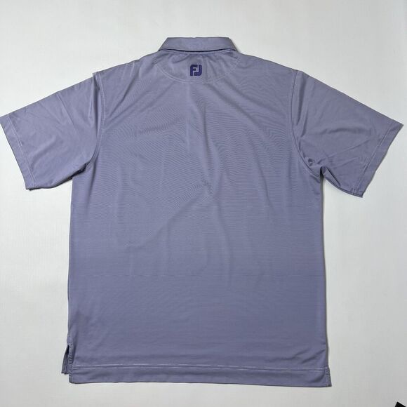 FJ FootJoy Performance Stretch Short Sleeve Golf Polo, Mens Large Purple Stripe - Picture 7 of 9